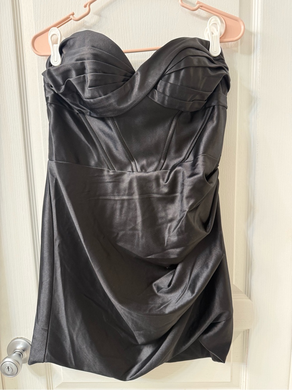 Gianni Bini Black Strapless Satin Cocktail Dress
